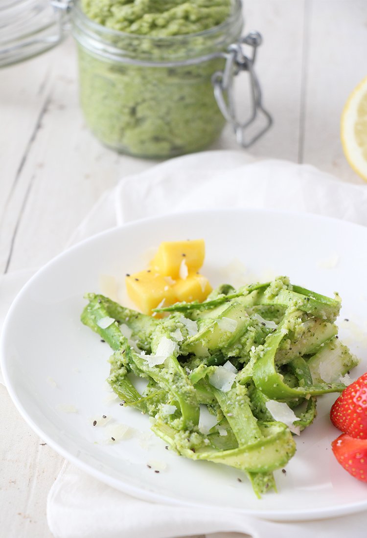 Spargel Fettuccine mit Brokkoli Pesto | My Healthy Kid